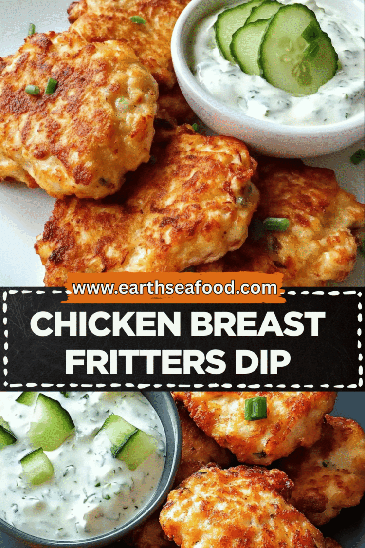 Chicken Breast Fritters Dip: Crispy, Cheesy Bites with Yogurt-Cucumber Sauce