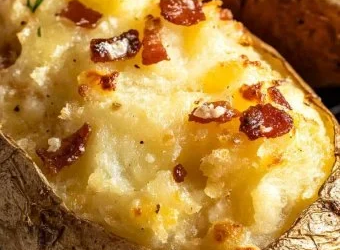 Perfectly baked potato served with various toppings for a delicious meal.
