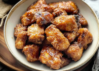 Delicious honey garlic spare ribs garnished with herbs on a plate