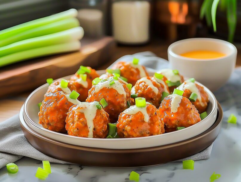 Buffalo Chicken Meatballs Bites 2 Buffalo Chicken Meatballs Bites