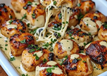 Delicious grilled chicken bites served with creamy garlic sauce