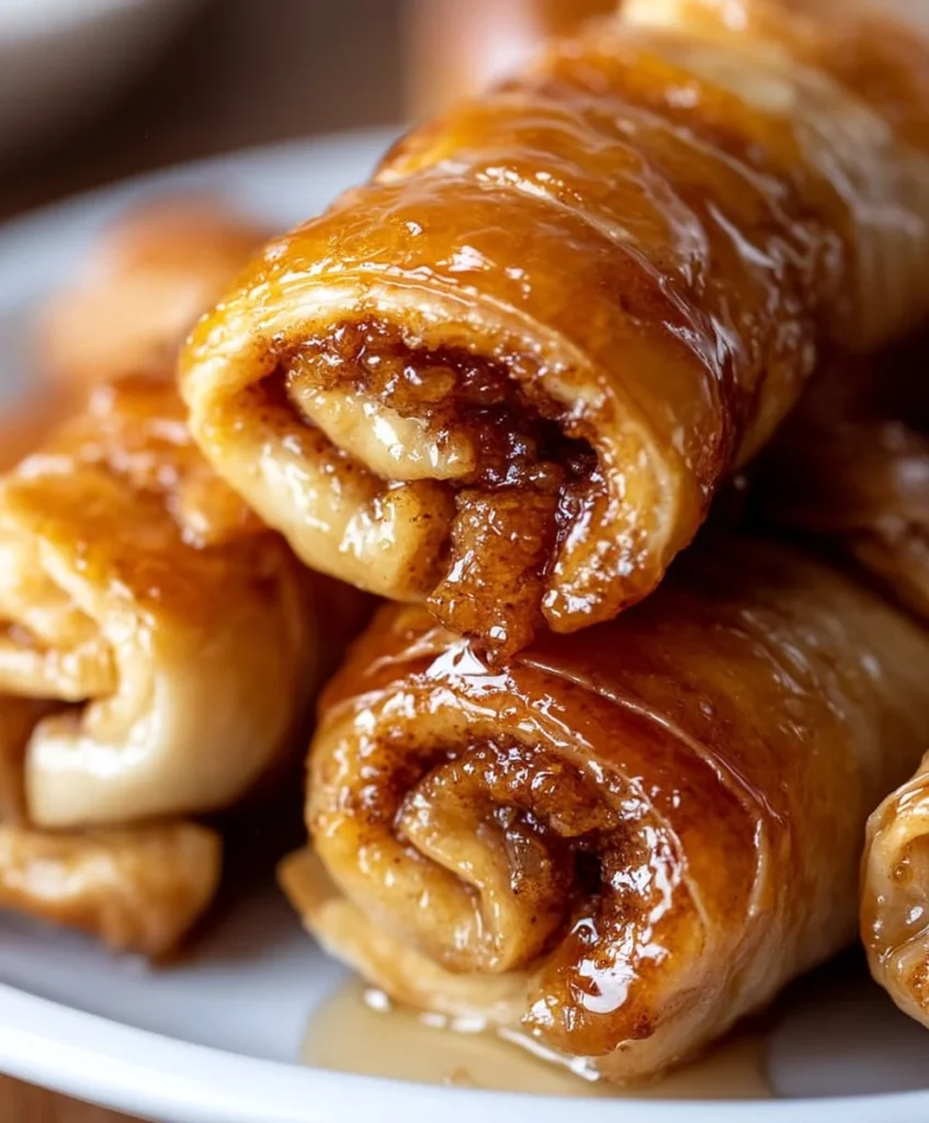 Honey cinnamon roll-ups ready to serve, cozy dessert recipe.