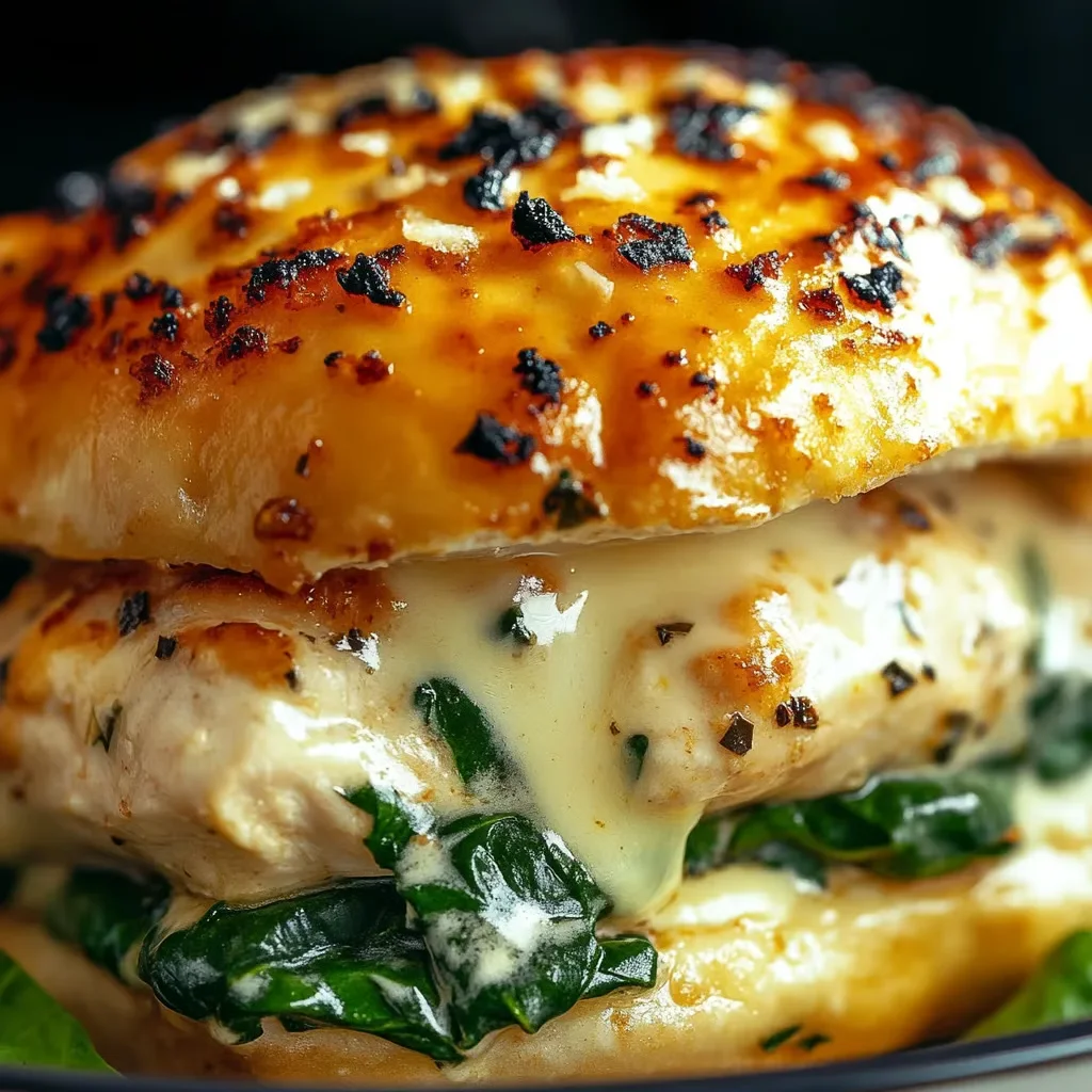 White Cheddar and Spinach Chicken Burgers served on a plate