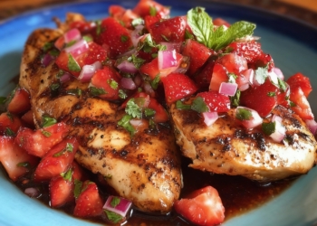 Balsamic Chicken with Strawberry Basil Relish