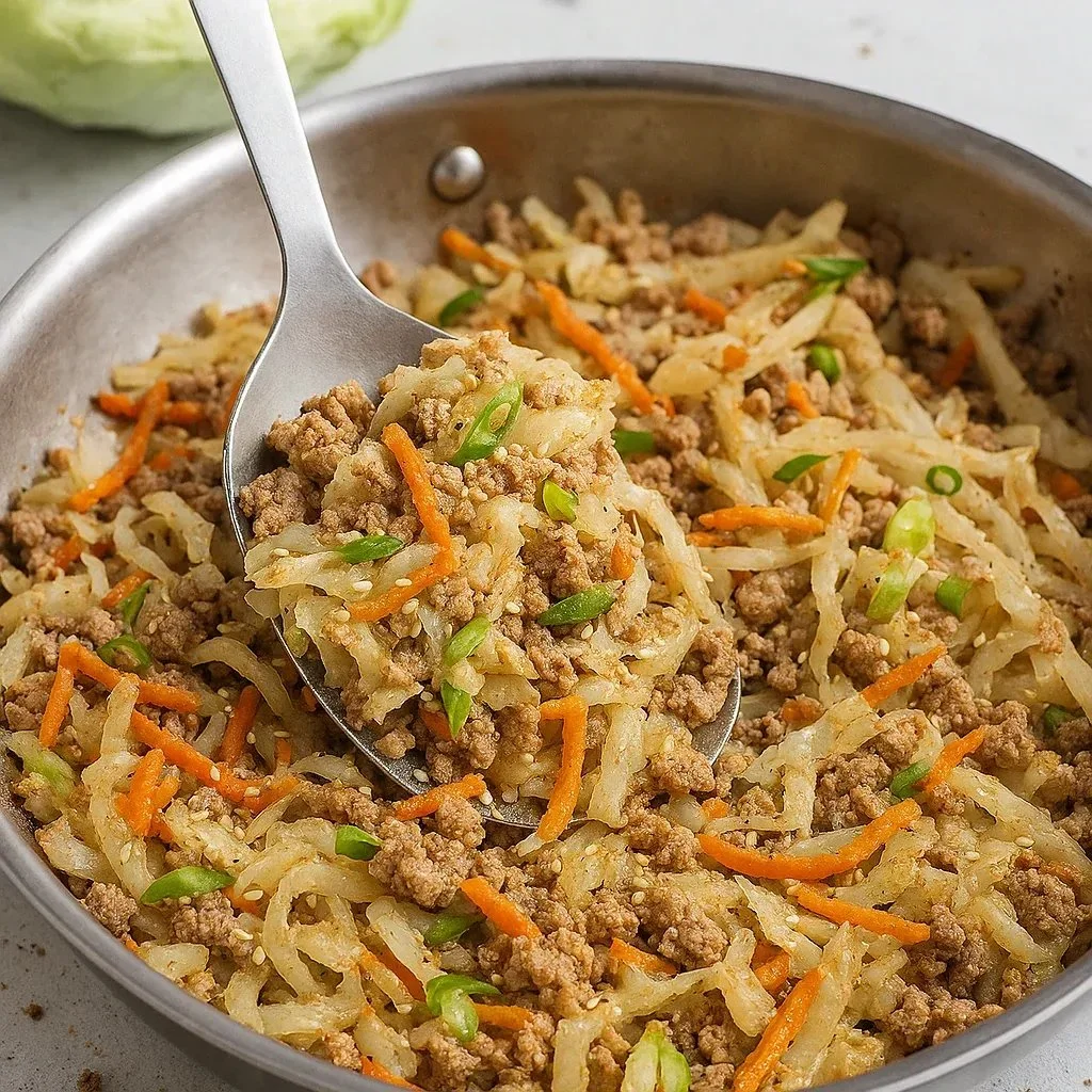 Delicious egg roll in a bowl with fresh vegetables and savory sauce