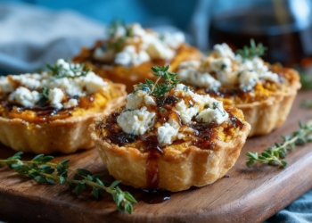Mini Pumpkin Goat Cheese Tartlets