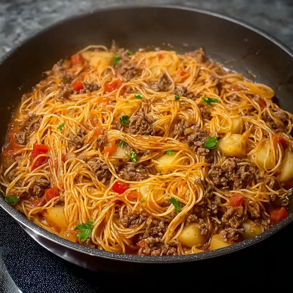 Fideo con Papas Carne Molida