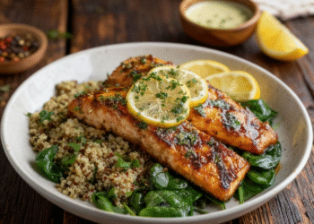 Lemon Herb Grilled Salmon with Quinoa