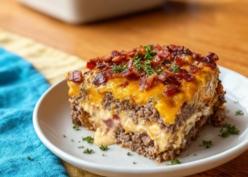 Low Carb Bacon Cheeseburger Casserole