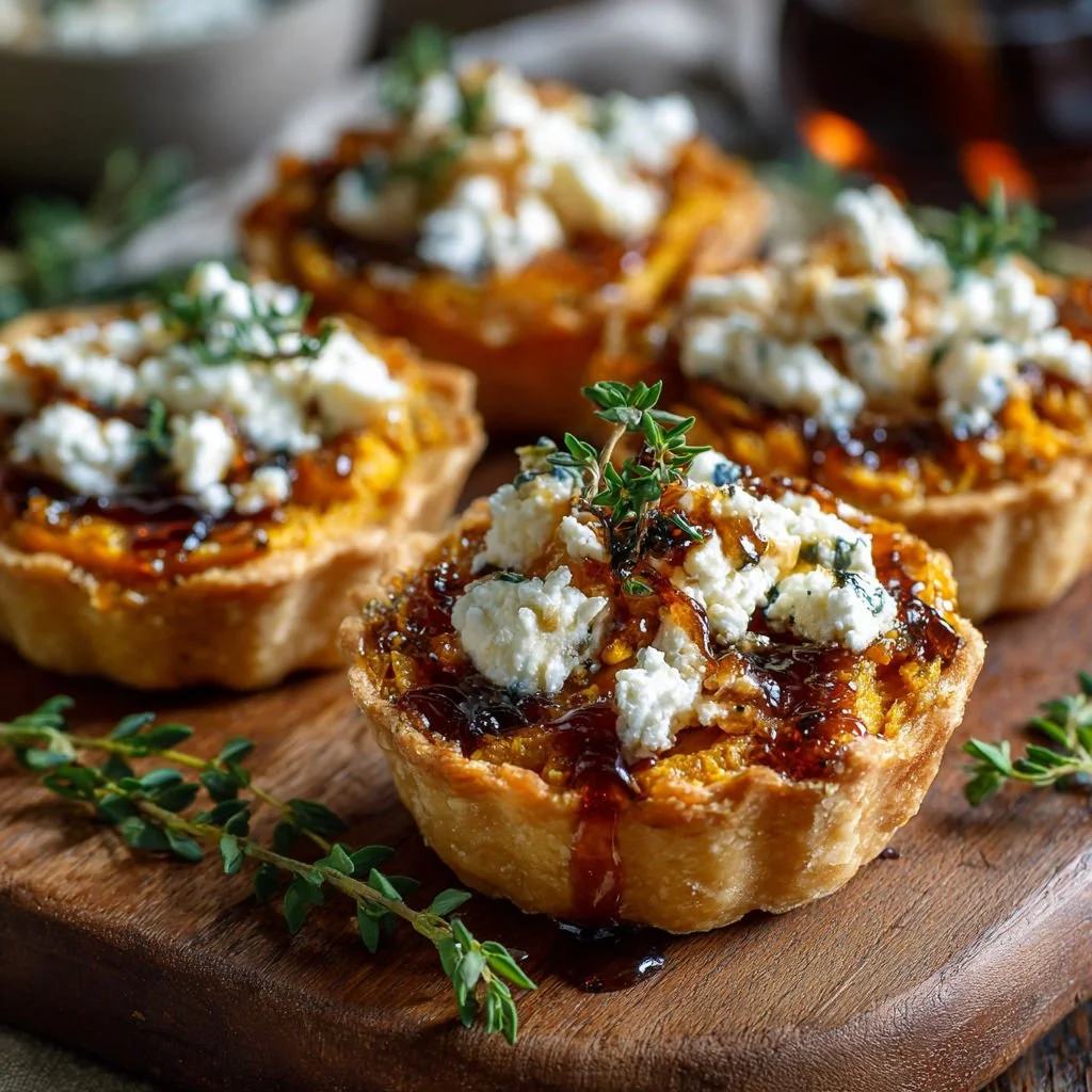 Mini Pumpkin Goat Cheese Tartlets